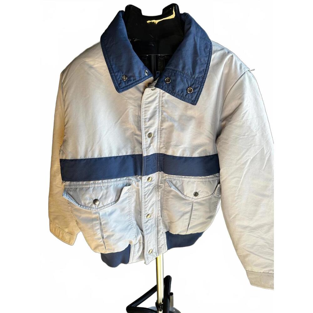 Vintage Quail Run Thinsulate Blue & White Puffer M
